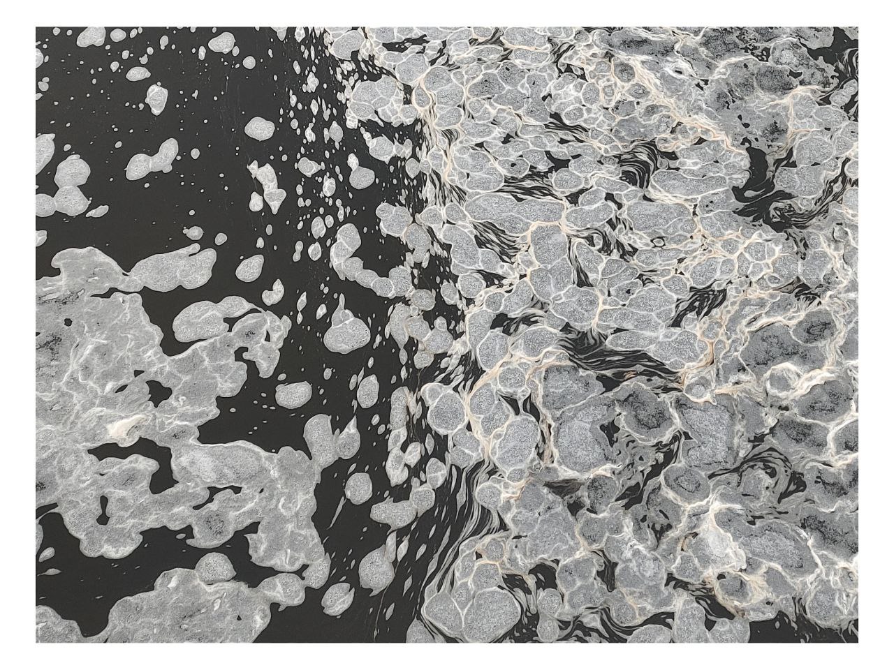 На Волге в Саратове заметили "пенные" льдины