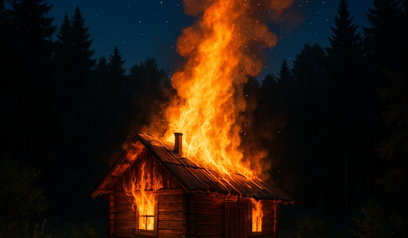 Под Саратовом в огне погиб пожилой мужчина