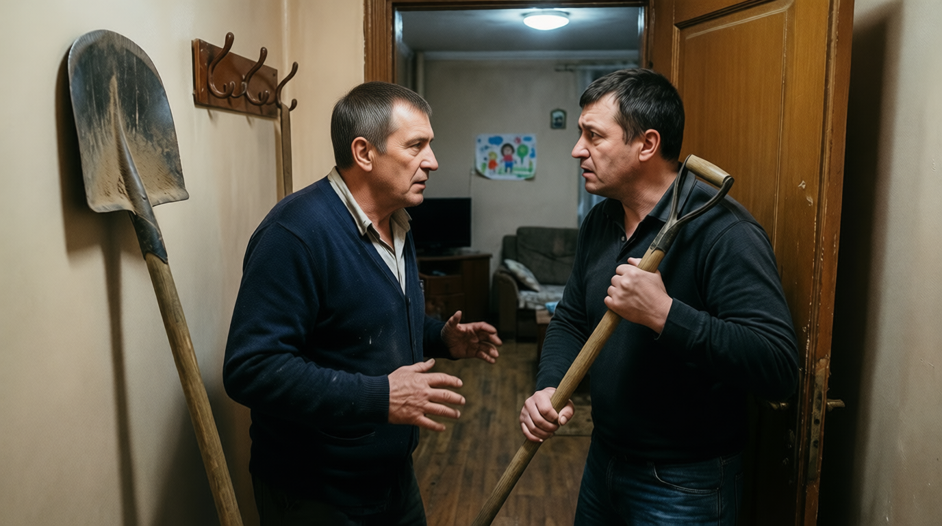 В Саратове бывший супруг замахнулся лопатой на нового мужчину жены