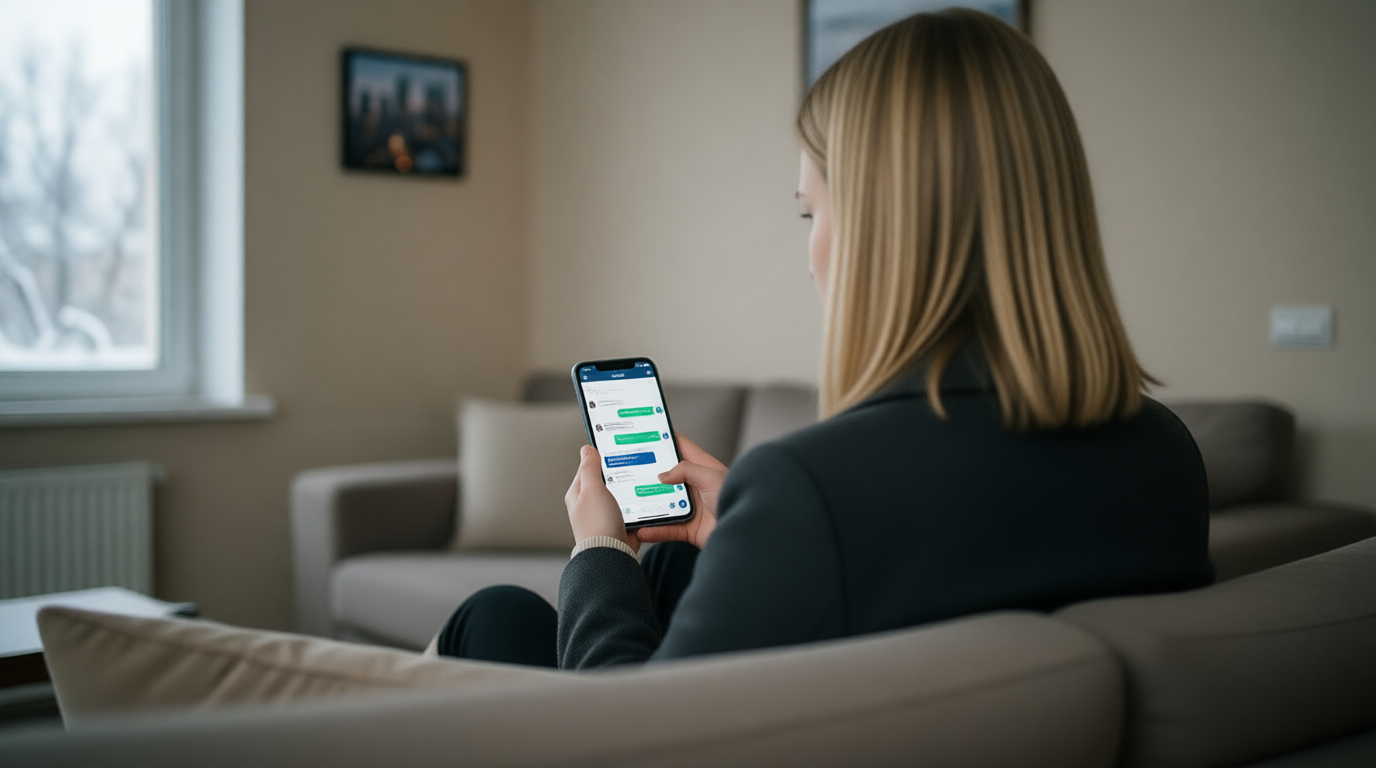 Переписка в мессенджере,ИИ